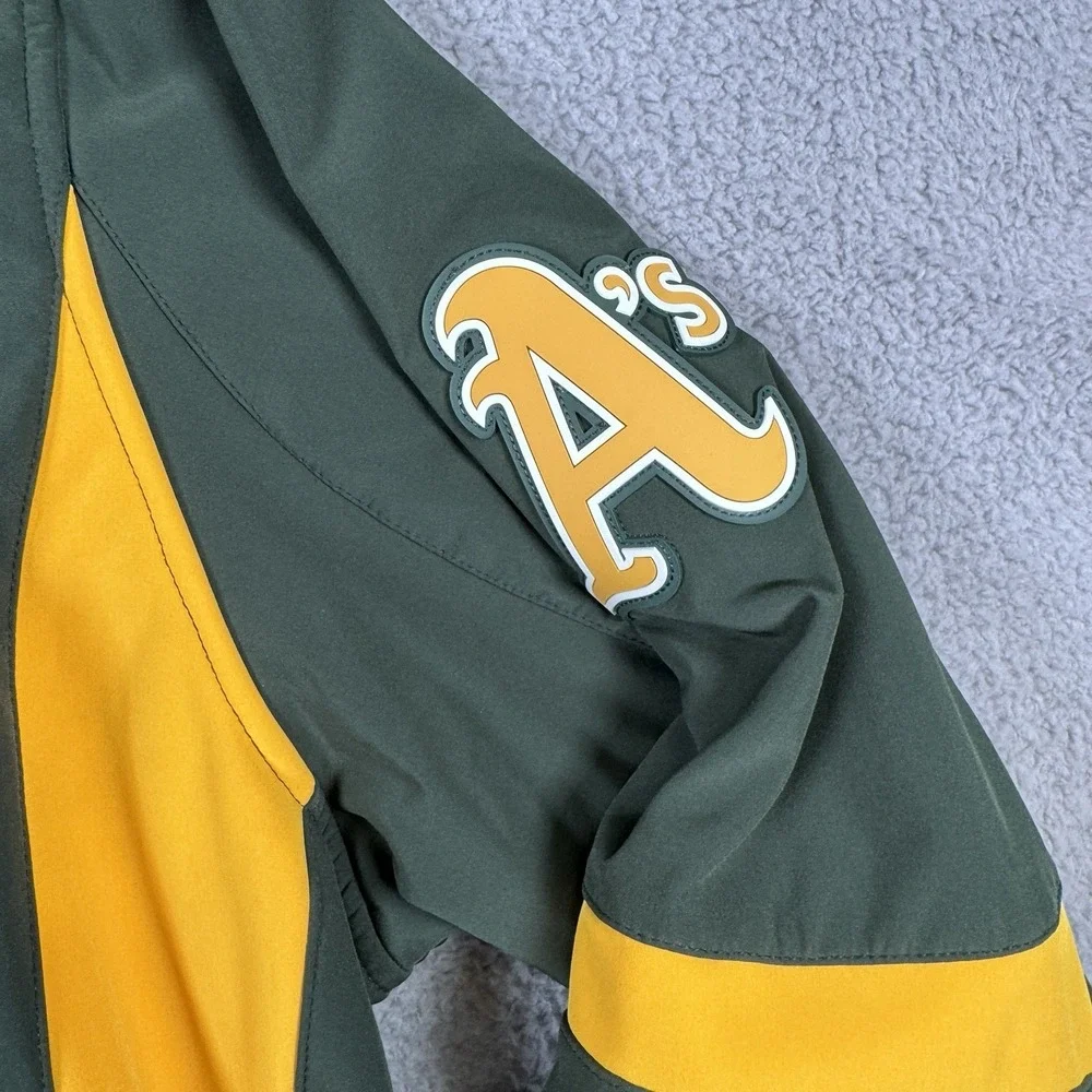 Oakland Athletics Jacket Mens XL Green Majestic Full Zip Therma Base Dugout